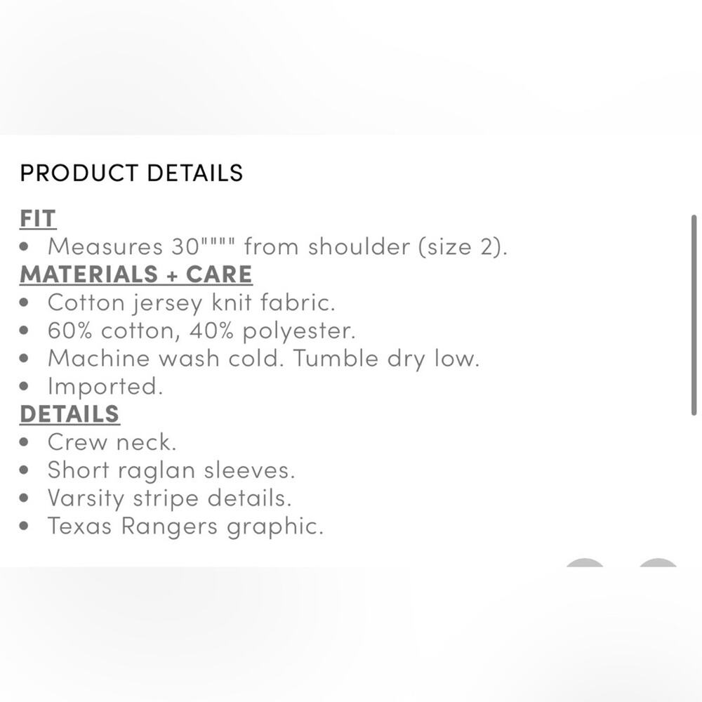 Torrid MLB Texas Rangers Cotton Varsity Ringer Tee - Picture 7 of 7